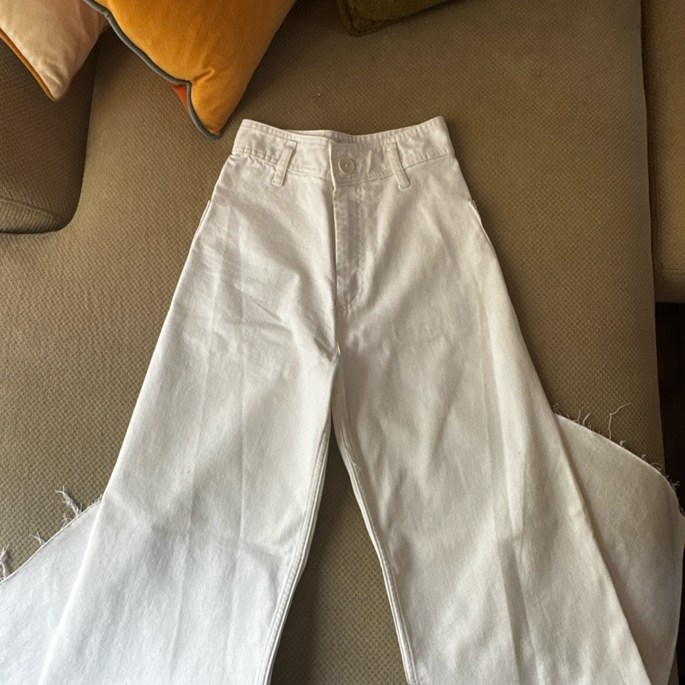 Zara White Marine Straight Jeans